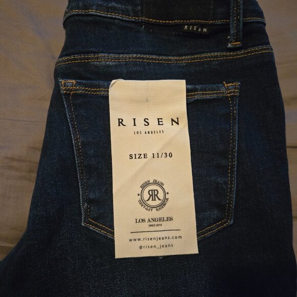 Risen Dark Blue Flare Jeans Size 30 - Picture 3 of 5